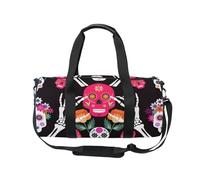 Mnsruu Sac de sport avec bandoulière pour homme et femme Motif crânes en sucre Sac de sport avec compartiment à chaussures pour la nuit, le week-end, #01, Taille unique, Mode