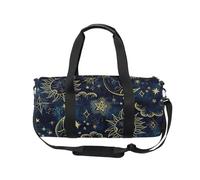 Mnsruu Sac de sport avec bandoulière pour homme et femme - Motif soleil et lune - Cosmos - Sac de voyage avec compartiment à chaussures pour la nuit, le week-end, #01, Taille unique, Mode