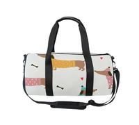 Mnsruu Sac de sport avec bandoulière pour homme et femme Motif teckel Vector Sac de voyage d'entraînement avec compartiment à chaussures pour la nuit, le week-end, #01, Taille unique, Mode