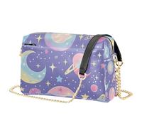 Mnsruu Sacs à bandoulière pour femme, sac à main en cuir avec motif de planètes et constellations