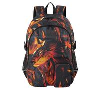Mnsruu Sacs à dos d'école Raging Fire pour adolescentes | Sac d'ordinateur léger de 35,6 cm pour femme, sac à dos décontracté pour voyage, poches multiples