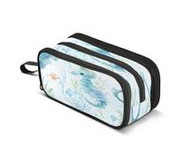 Mnsruu Seahorse Trousse à crayons grande capacité 3 compartiments pour fournitures scolaires garçons filles, multicolore, Taille unique, Organiseur de sac