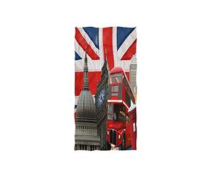Mnsruu Serviette de bain souple motif drapeau britannique Big Ben Bus Angleterre Londres hôtel Spa Gym Sport Serviette de bain 76 x 38 cm
