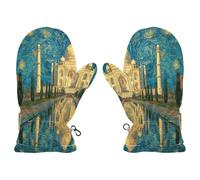 Mnsruu Starry Sky Taj Mahal Moufles de neige pour garçons et filles Gants de ski d'hiver pour tout-petits, multicolore, S Size (Fits 2-4 Years)
