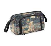 Mnsruu Tempura Gouache est une peinture artistique d'un chien - Grande capacité - Trousse à crayons - Trousse à crayons - Sac de rangement de bureau pour garçons et filles