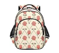 Mnsruu The Simple Diamond Pattern Of Roses Repeats Sac à dos pour filles Sac à dos d'école maternelle Sac à dos léger pour enfants, petit