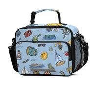 Mnsruu Travel Paris France Grand sac à déjeuner isotherme réutilisable pour enfants, garçons et filles, sac fourre-tout d'école, boîte à déjeuner avec bandoulière