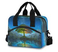 Mnsruu Tree of Life Mountain Sac à déjeuner isotherme réutilisable et étanche pour le travail, l'école, le barbecue, le pique-nique