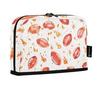 Mnsruu Trousse à crayons à motif rugby rouge feu de grande capacité pour garçons et filles - Trousse à crayons multicouche pour l'école, le bureau, le travail