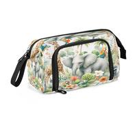 Mnsruu Trousse à crayons aquarelle animaux africains de grande capacité pour bureau, école, multicolore, Cartable