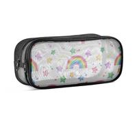 Mnsruu Trousse à crayons arc-en-ciel et étoiles pour filles, garçons, adolescents, étudiants, 24 x 10,5 x 8 cm, #01, Taille unique, Charmant