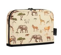 Mnsruu Trousse à crayons avec animaux africains debout, grande capacité pour garçons et filles, pochette à stylos multicouche, organiseur de papeterie pour l'école, le bureau, le travail