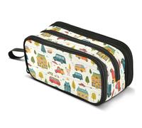 Mnsruu Trousse à crayons avec impression de voiture mignonne sans couture - Grande capacité - Trousse à crayons avec 3 compartiments - Organiseur de papeterie, A1927, Sac à dos enfant