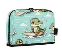 Mnsruu Trousse à crayons avec joli petit crocodile sur pied, grande capacité pour garçons et filles, trousse à crayons multicouche pour l'école, le bureau, le travail
