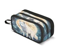 Mnsruu Trousse à crayons de grande capacité avec 3 compartiments - Motif feuilles de salamandre - Pour adolescents, filles, garçons, école, bureau