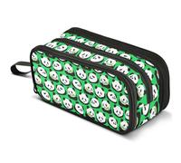 Mnsruu Trousse à crayons de grande capacité avec 3 compartiments - Motif panda - Vert vif, A1490, Sac à dos enfant