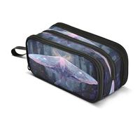 Mnsruu Trousse à crayons de grande capacité avec 3 compartiments pour garçons et filles Motif lune enchantée