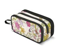 Mnsruu Trousse à crayons de grande capacité avec 3 compartiments pour garçons et filles - Pour l'école et le bureau - Grande trousse à crayons - Motif loup et galaxie - Attrape-rêves bleu