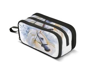 Mnsruu Trousse à crayons de grande capacité avec 3 compartiments pour garçons et filles - Pour l'école et le bureau - Grande trousse à crayons - Couleur sourde - Fleur rose printanière