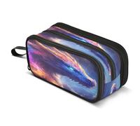 Mnsruu Trousse à crayons de grande capacité avec deux dragons avec 3 compartiments pour adolescents, filles, garçons, école, bureau
