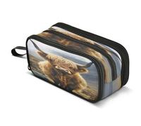 Mnsruu Trousse à crayons de grande capacité avec deux dragons Galaxy Fire - 3 compartiments - Organiseur de rangement portable pour adolescents, filles, garçons, école, bureau