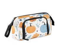 Mnsruu Trousse à crayons de grande capacité avec motif de marionnettes bleu et orange pour adolescents, adultes, étudiants, Pupmkins Bleu Orange, Taille unique, Mallette