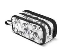 Mnsruu Trousse à crayons de grande capacité avec motif écureuil lumineux - 3 compartiments - Organiseur de rangement portable pour adolescents, filles, garçons, école, bureau