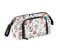 Mnsruu Trousse à crayons de grande capacité avec motifs de football - Pour l'école, l'université, le bureau - Pour adolescents, adultes, étudiants, Patrons de football, Taille unique, Mallette