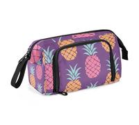 Mnsruu Trousse à crayons de grande capacité avec silhouette d'ananas - Pour l'école, l'université, le bureau - Pour adolescents, adultes, étudiants, Silhouette d'ananas, Taille unique, Mallette