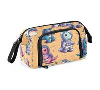 Mnsruu Trousse à crayons de grande capacité - Motif dinosaure - Pour l'école, l'université, le bureau - Pour adolescents, adultes, étudiants, Dinosaure de l'espace mignon, Taille unique, Mallette