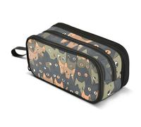 Mnsruu Trousse à crayons de grande capacité, motif guépard, animaux africains, 3 compartiments, organiseur de rangement portable pour adolescents, filles, garçons, école, bureau