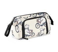 Mnsruu Trousse à crayons de grande capacité, motif ours polaire pour vélo, papeterie, école, université, bureau, pour adolescents, adultes, étudiants, Polar Bear Cyclisme, Taille unique, Mallette