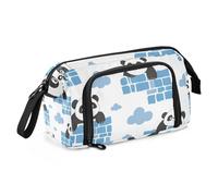 Mnsruu Trousse à crayons de grande capacité, motif panda grimpant sur le mur, bleu, Panda Climb the Wall Bleu, Taille unique, Mallette