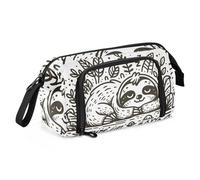 Mnsruu Trousse à crayons de grande capacité, motif paresseux dessiné à la main pour adolescents, adultes, étudiants, Paresseux dessinés à la main, Taille unique, Mallette