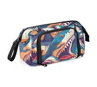 Mnsruu Trousse à crayons de grande capacité - Motif requins en colère - Pour l'école, le bureau, les adolescents, les adultes et les étudiants, Angry Sharks, Taille unique, Mallette