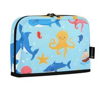 Mnsruu Trousse à crayons de grande capacité pour garçons et filles - Motif pieuvre - Poisson crabe - Bateau - Étoile debout - Pour l'école, le bureau, le travail