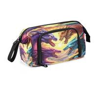 Mnsruu Trousse à crayons de grande capacité Quatre dragons pour garçons et filles