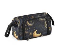 Mnsruu Trousse à crayons de grande capacité Tribe Moon Stars Noir Sac à crayons Pochette pour Papeterie School College Bureau Organisateur pour Adolescents Adultes Étu, Tribe Moon Stars Noir, Taille