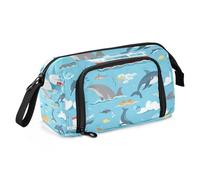 Mnsruu Trousse à crayons de grande capacité - Yacht Whale - Bleu - Pochette pour papeterie - Pour l'école, l'université et le bureau - Pour adolescents, adultes, étudiants, Yacht Whale Bleu, Taille