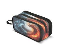 Mnsruu Trousse à crayons Dragons Around Soccer à 3 compartiments pour l'école - Portable - Pour filles et garçons, Dragons autour du football, Taille unique