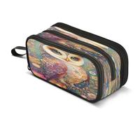 Mnsruu Trousse à crayons Hibou Josephine Fleur Grande capacité 3 compartiments Grande boîte à crayons pour garçons filles Organiseur scolaire