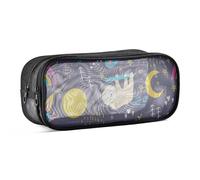 Mnsruu Trousse à crayons scolaire Motif paresseux lune étoiles espace pour filles garçons adolescents étudiants 24 x 10,5 x 8 cm, #01, Taille unique, Charmant