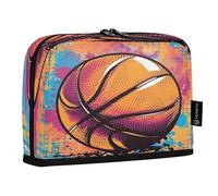 Mnsruu Trousse à crayons sur pied avec motif de basket-ball Pop Art - Grande capacité - Pour garçons et filles - Multi-couches - Organiseur de papeterie pour l'école, le bureau, le travail
