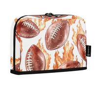 Mnsruu Trousse à crayons sur pied motif rugby rouge feu de grande capacité pour garçons et filles - Trousse à crayons multicouche pour l'école, le bureau, le travail