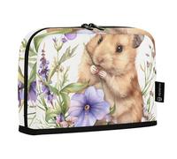 Mnsruu Trousse à crayons sur pied style aquarelle motif petit hamsterand - Grande capacité - Pour garçons et filles - Multicouche - Organiseur de papeterie pour l'école, le bureau, le travail