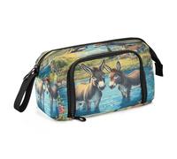 Mnsruu Two Donkey Farm Trousse à crayons grande capacité pour garçons et filles