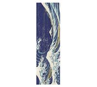 Mnsruu Vague De Surf Kanagawa Japonais Grips Skateboard Bande Antidérapant Planche à Roulettes Grip Papier de Verre Sports Plein air Scooter (84 x 23 cm) Mode Mignonne
