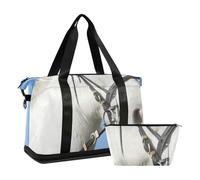 Mnsruu White Horse Blue Sky Sac de sport, #04, Taille unique, Mode