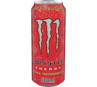 MNSTR - Boisson Sans Sucres Saveur Pastèque Intense, Rafraîchissement Léger et Fruitée (Canette 50cL) - Le lot de 6