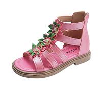 MNSWR Ballerines Fille Enfants Filles Fleurs Chaussures,Bébé Fille Sandal Sandales Art Fille Sandales Ceremonie Fille Pour Plage Vacances Cadeau Anniversaire Pantoufles Fille Cuir Enfant Sabots M